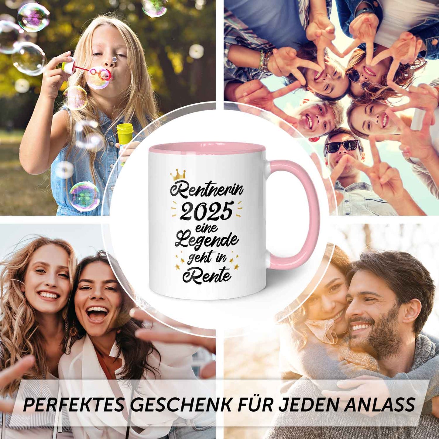 Bedruckte Tasse mit Spruch Rentner/Rentnerin