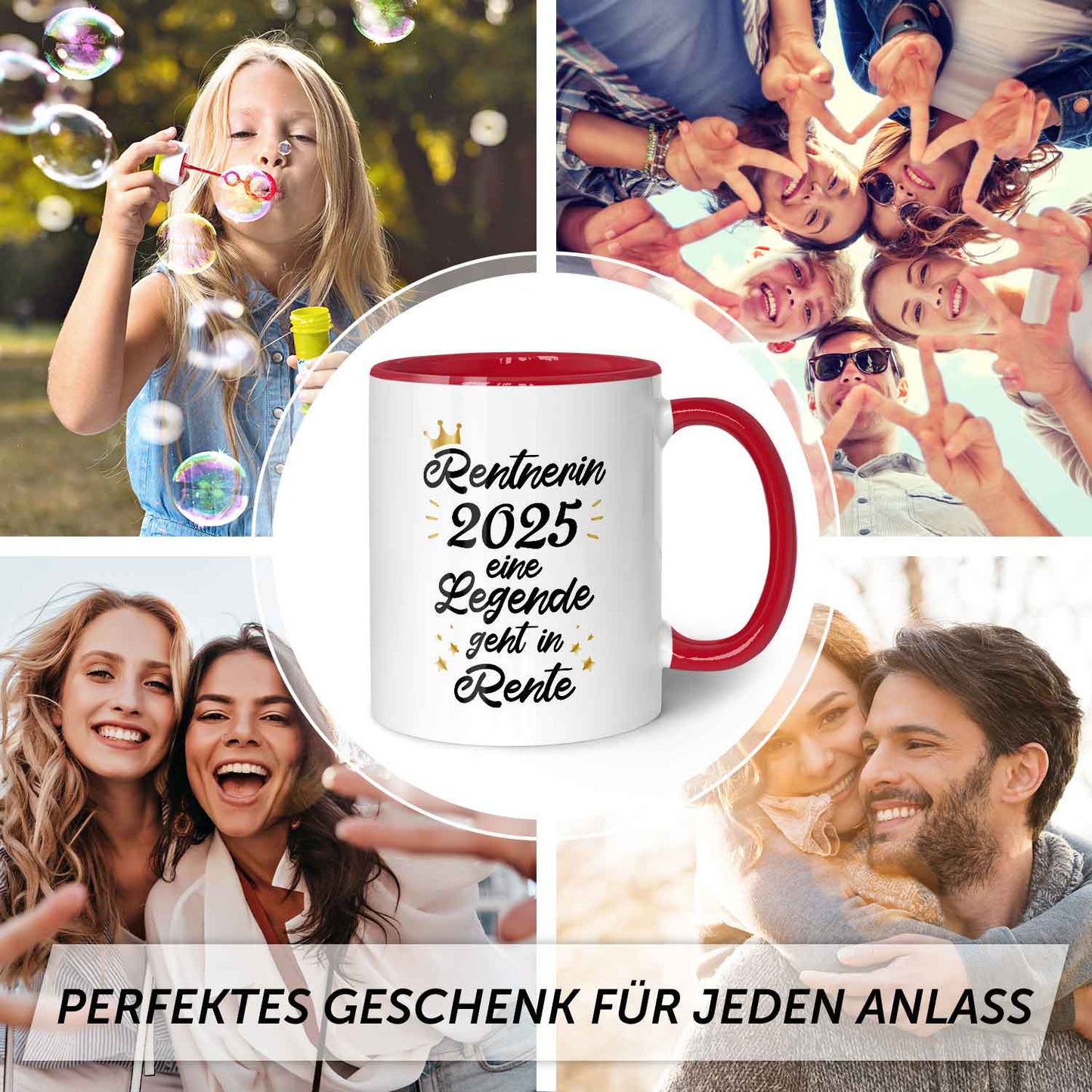 Bedruckte Tasse mit Spruch Rentner/Rentnerin