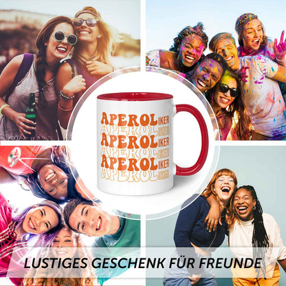 Bedruckte Tasse mit Aperol Spritz Motiv - Aperoliker - Aperol Geschenk für Frauen und Männer