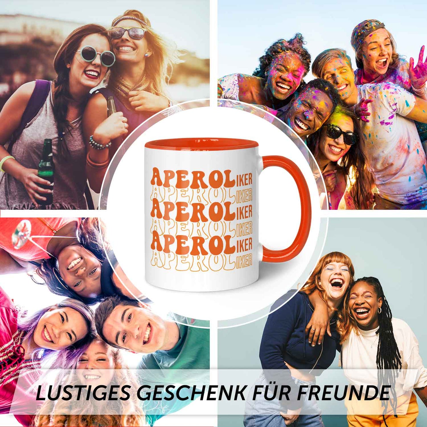 Bedruckte Tasse mit Aperol Spritz Motiv - Aperoliker - Aperol Geschenk für Frauen und Männer