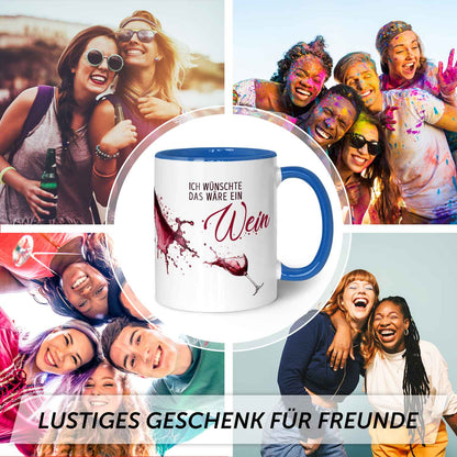 Bedruckte Tasse mit Wein Motiv - Ich wünschte das wäre ein Wein