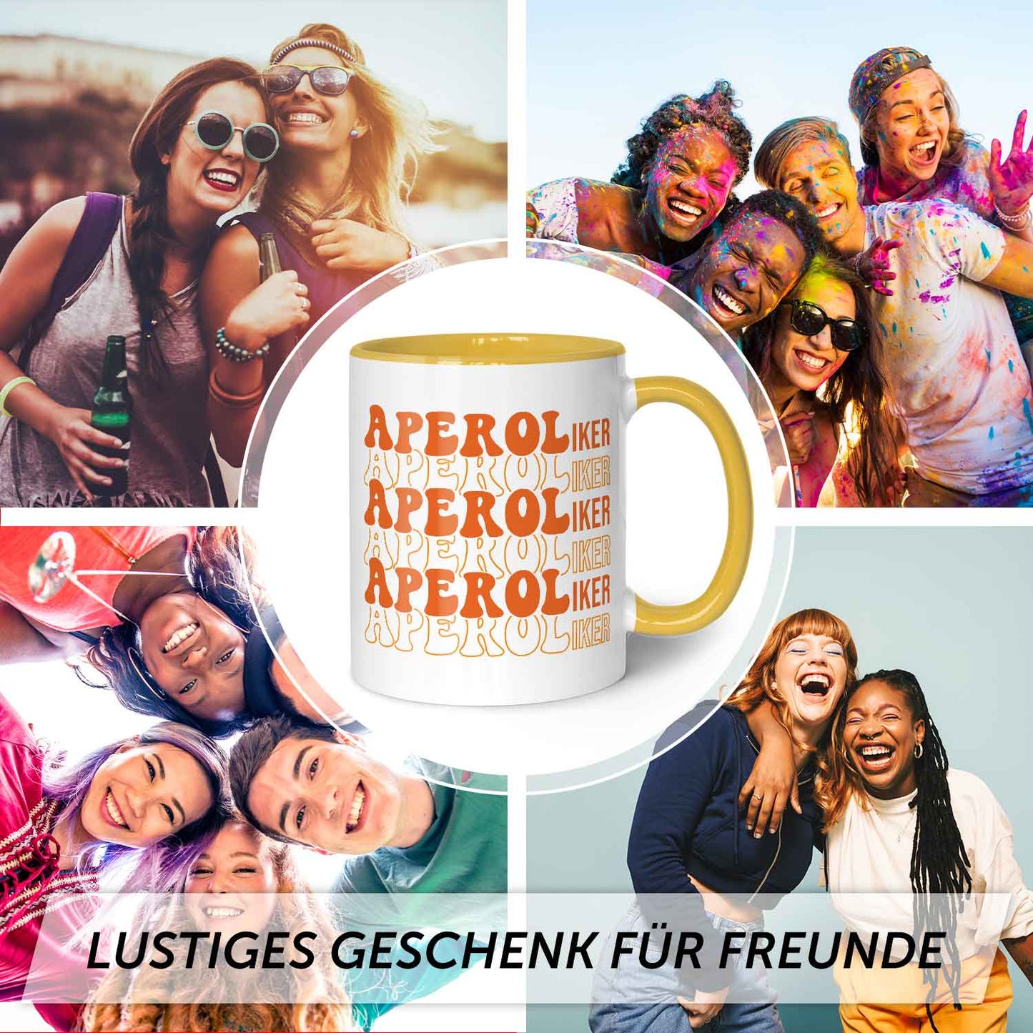 Bedruckte Tasse mit Aperol Spritz Motiv - Aperoliker - Aperol Geschenk für Frauen und Männer
