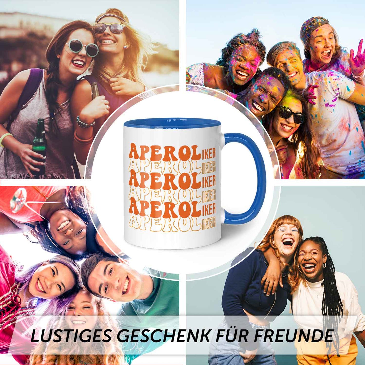 Bedruckte Tasse mit Aperol Spritz Motiv - Aperoliker - Aperol Geschenk für Frauen und Männer