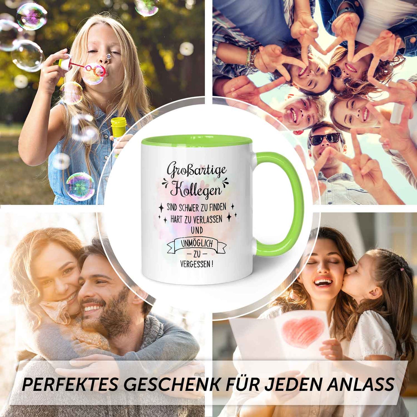 Bedruckte Tasse mit Spruch Großartige Kollegen