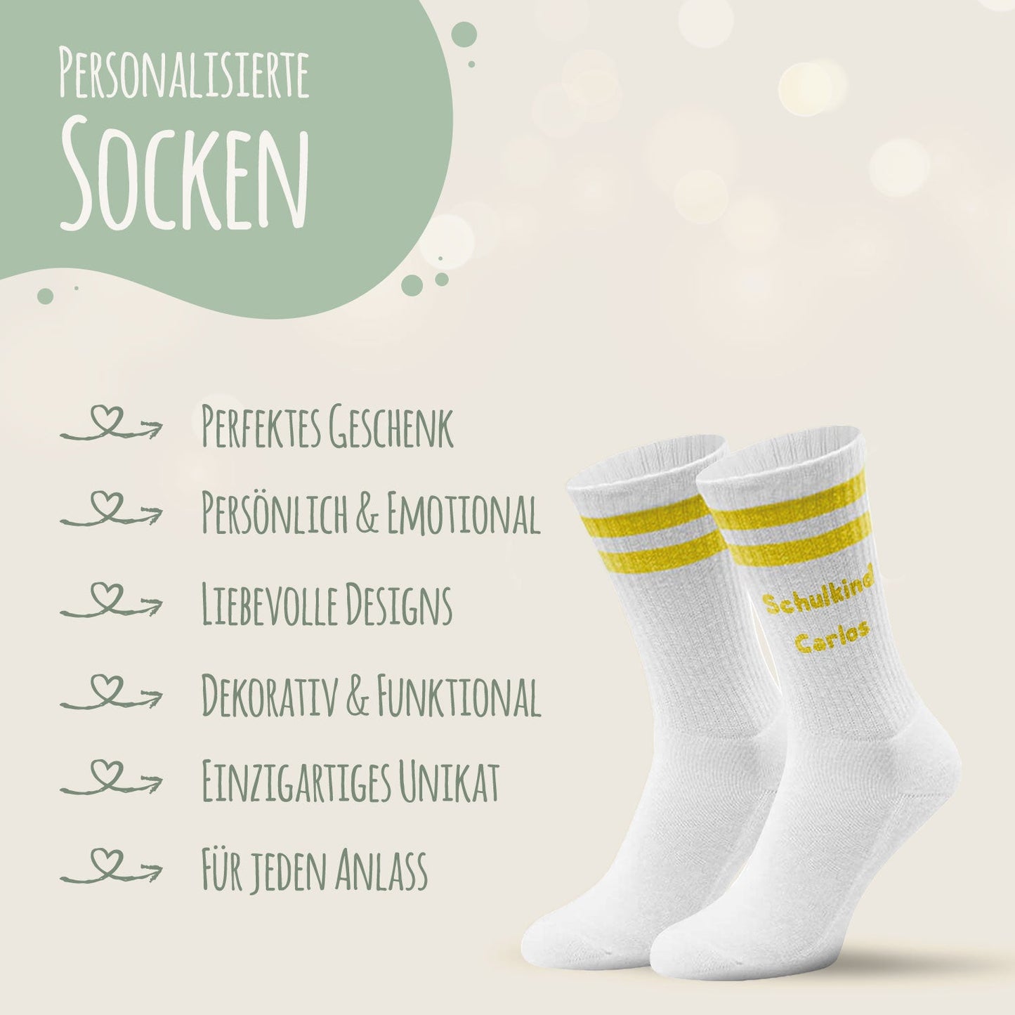 Tennissocken - Kinder Wunschtext - personalisiert mit Namen