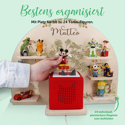 Toniebox Regal für Kinderzimmer - Waldtiere - Personalisiert mit Namen
