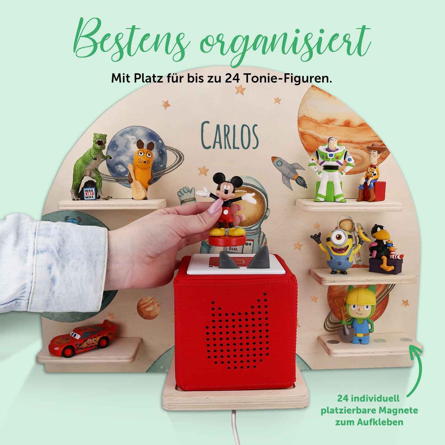 Toniebox Regal für Kinderzimmer - Astronaut - Personalisiert mit Namen