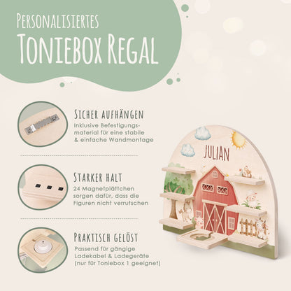 Toniebox Regal für Kinderzimmer - Farm - Personalisiert mit Namen