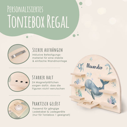 Toniebox Regal für Kinderzimmer - See - Personalisiert mit Namen