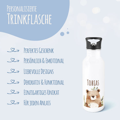 Bedruckte Trinkflasche aus Edelstahl - Bärenfreunde