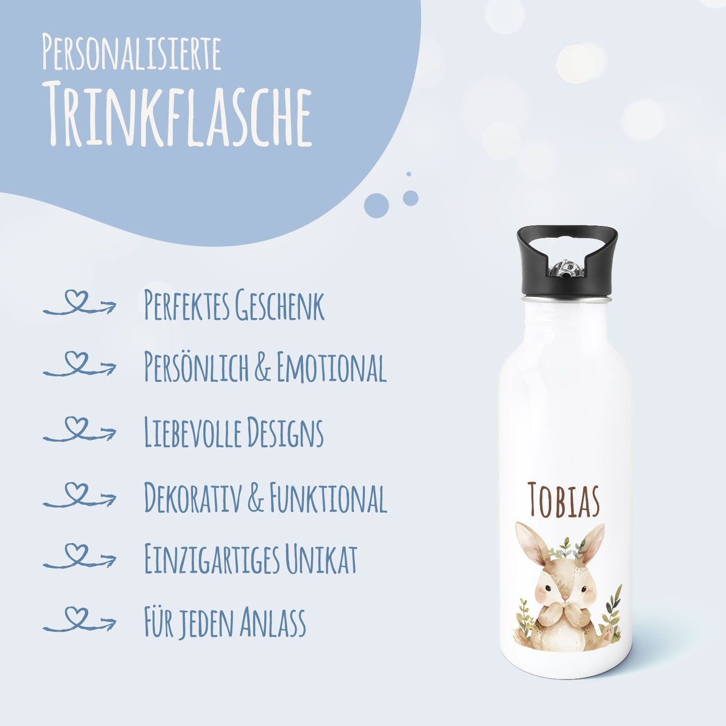 Bedruckte Trinkflasche aus Edelstahl - Bärenfreunde