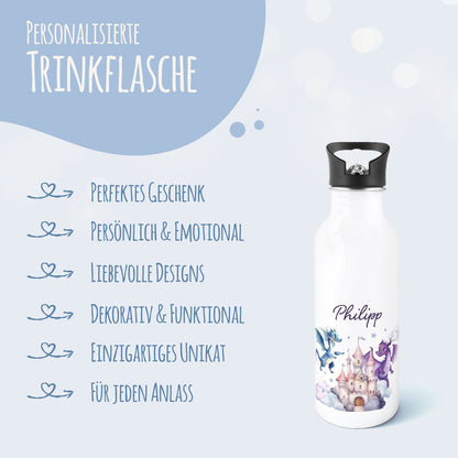 Bedruckte Trinkflasche aus Edelstahl - Drache