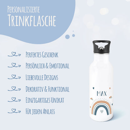 Bedruckte Trinkflasche aus Edelstahl - Regenbogen