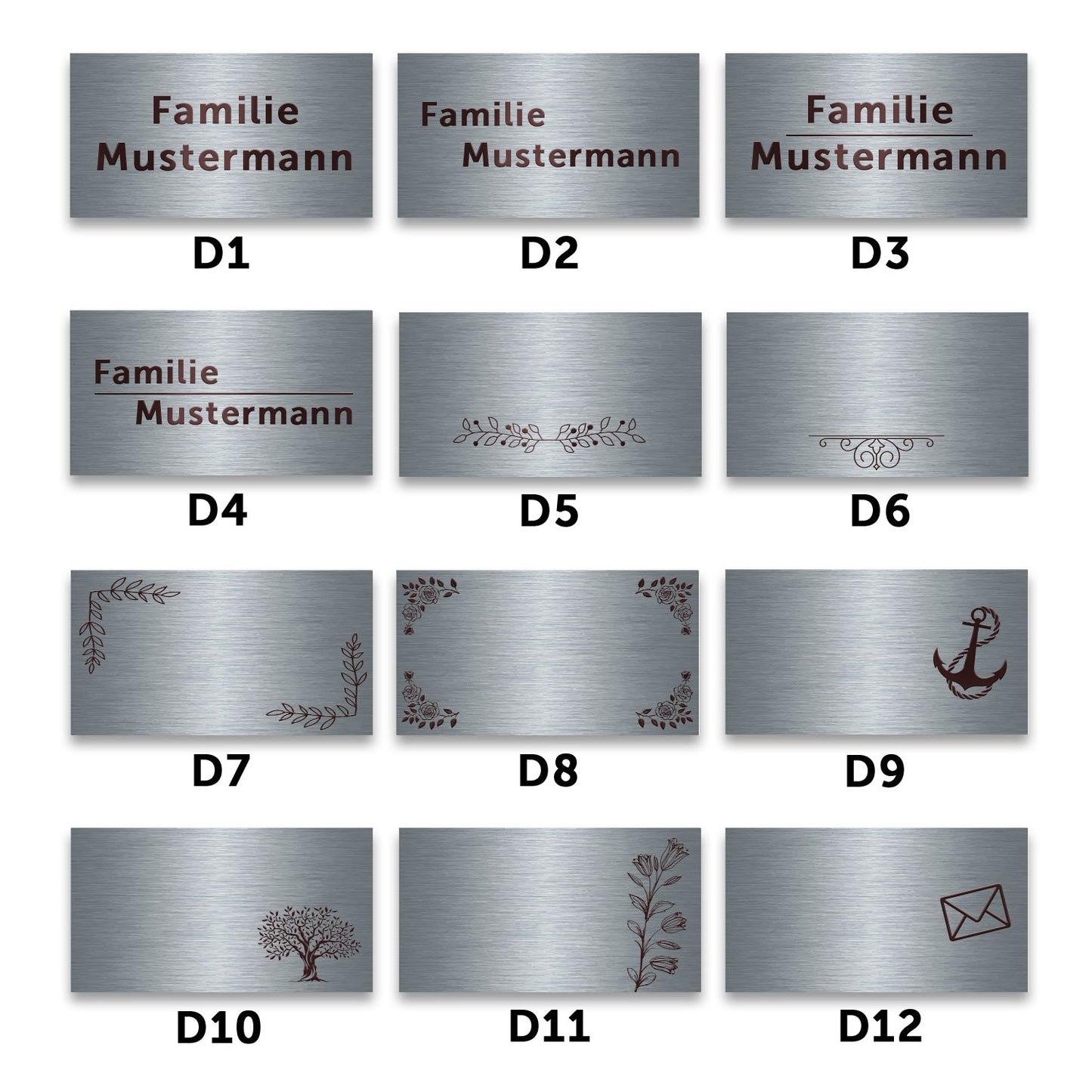 Graviertes Edelstahl Türschild