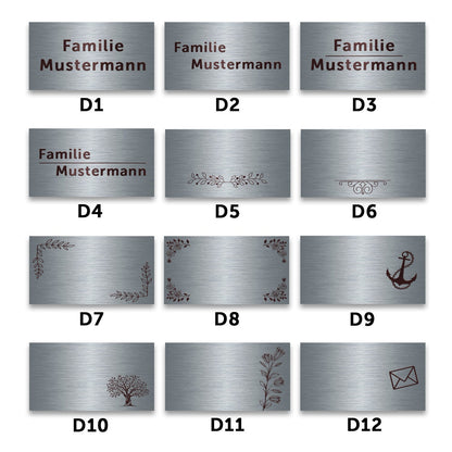 Graviertes Edelstahl Türschild