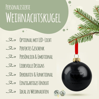 Gravierte Weihnachtskugel - Flügelherz