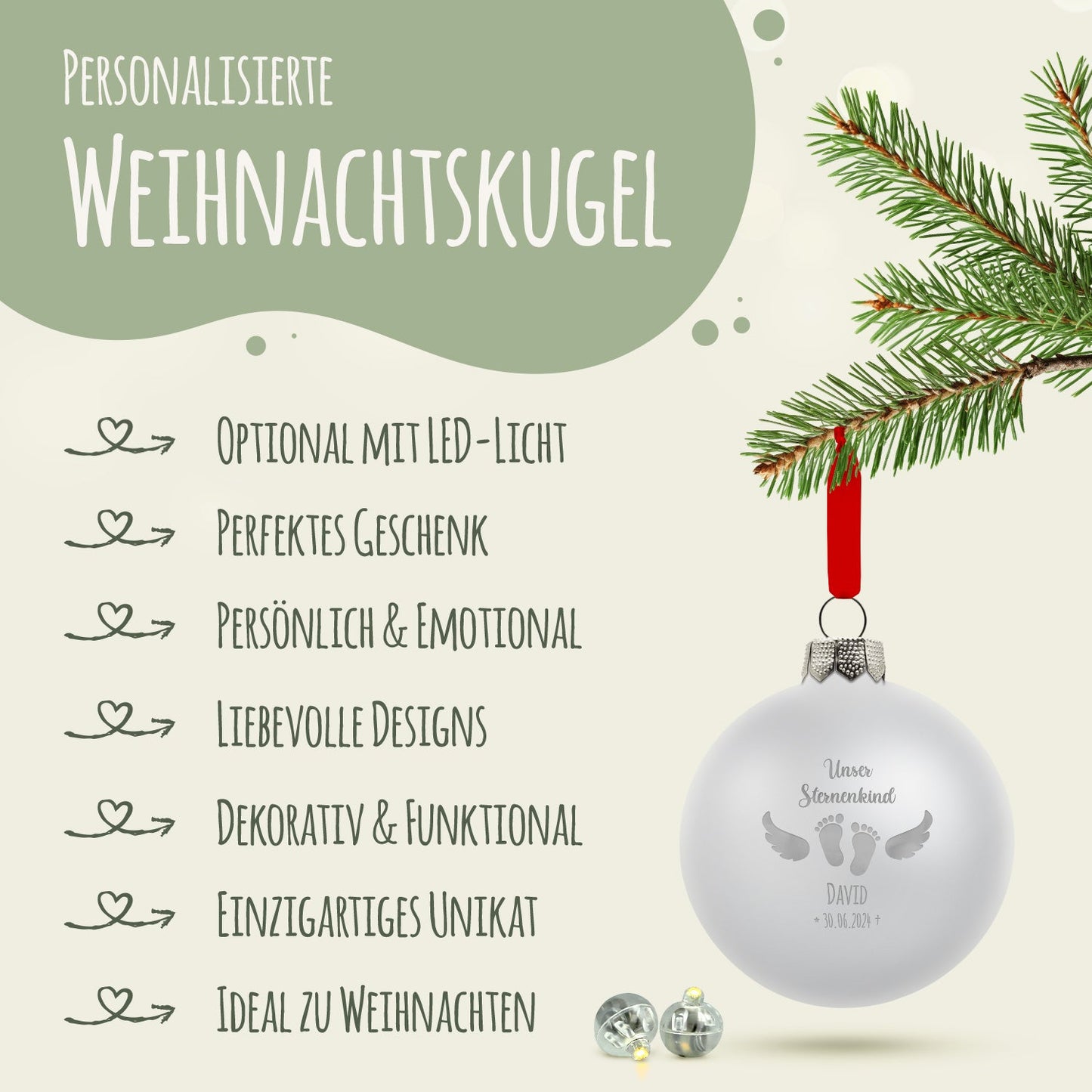 Gravierte Weihnachtskugel - Sternenkind