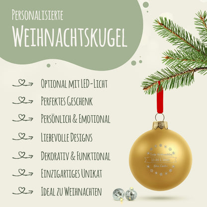 Gravierte Weihnachtskugel mit Wunschtext