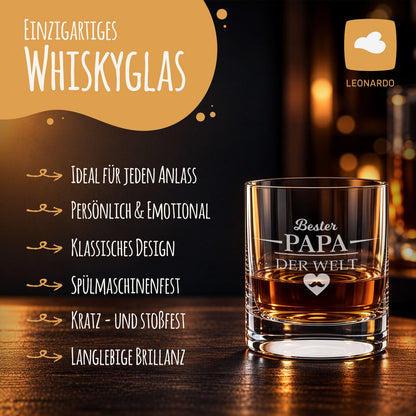 Leonardo Whiskyglas mit Gravur "Bester Papa der Welt"
