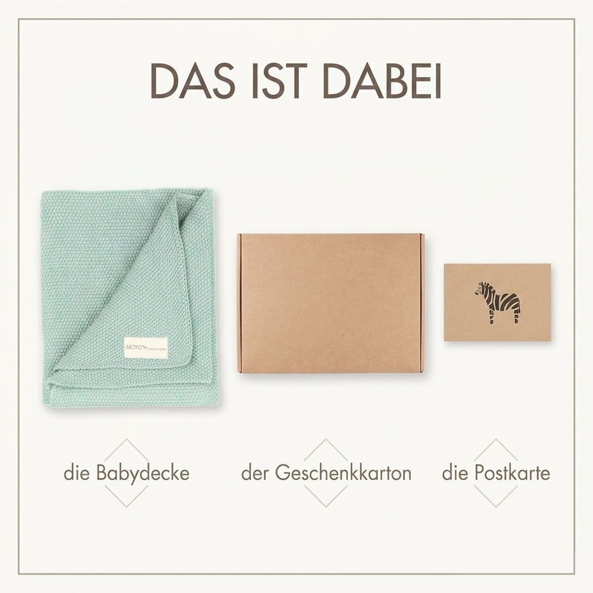 Babydecke Reiskorn-Struktur "Heller Eukalyptus"