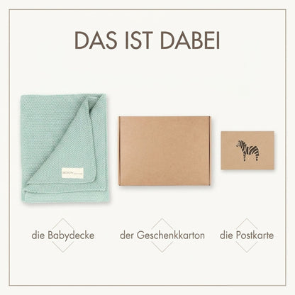 Babydecke Reiskorn-Struktur "Heller Eukalyptus"