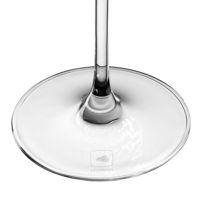 Leonardo Weinglas mit Gravur "Because Work"