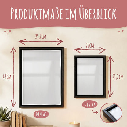 Love Magazine auf Acryl im Schattenfugenrahmen - Personalisiertes Geschenk mit Foto