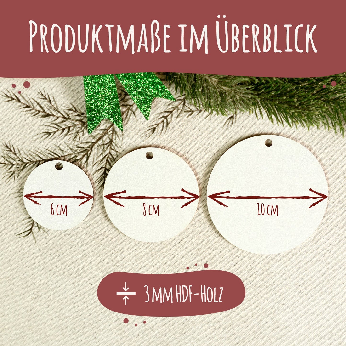 Christbaumschmuck aus Holz - Hohoho - Weihnachtsanhänger mit Namen