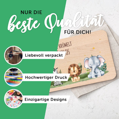 Frühstücksbrettchen mit Druck & Name im "Tiergruppe" Design