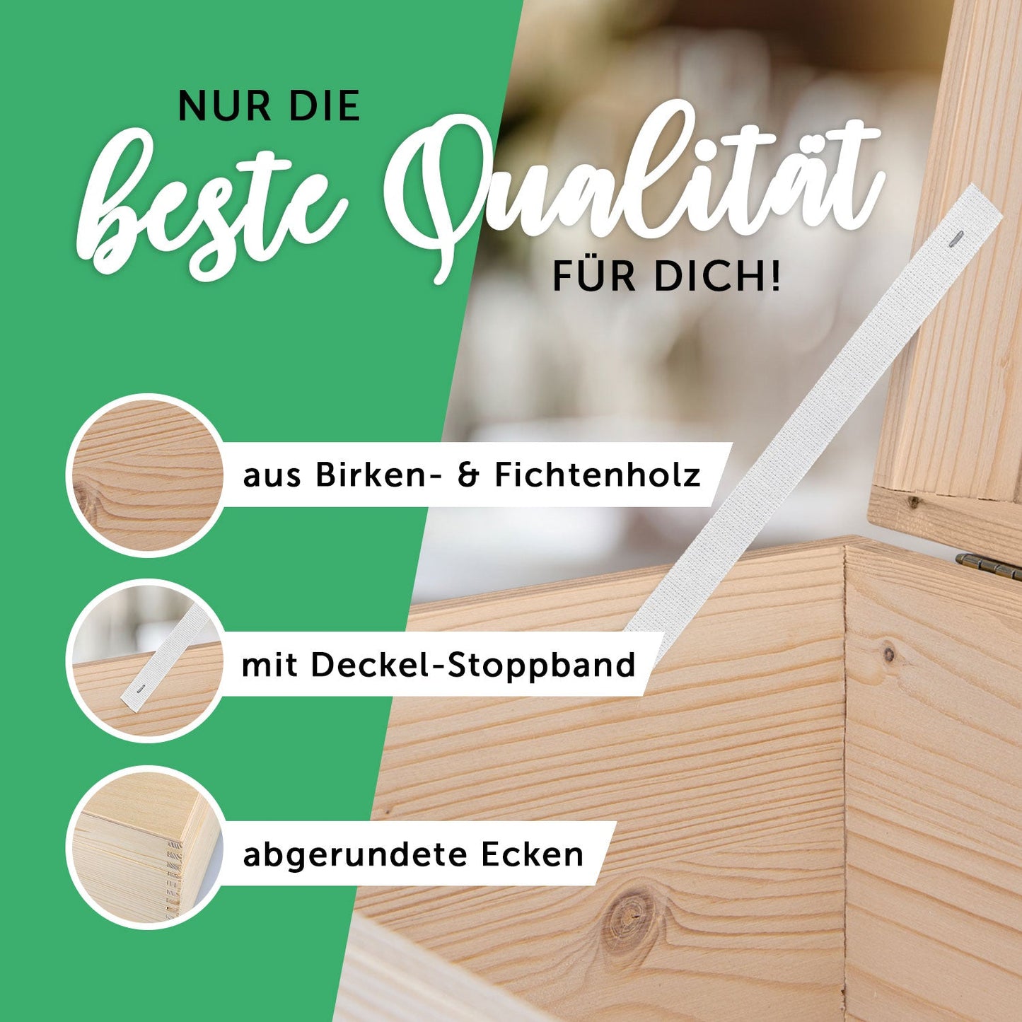 Bedruckte Erinnerungskiste zur Taufe - Kranz