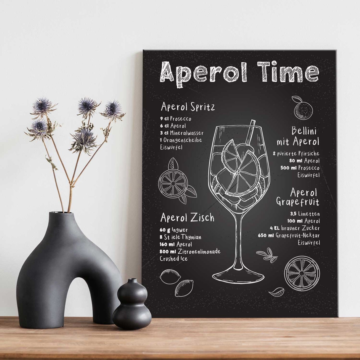 Holzschild mit Aperol Spritz Motiv - Aperol Rezepte - Geschenk für Aperol Liebhaber
