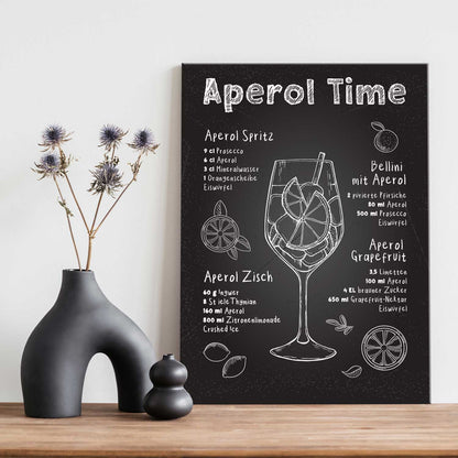 Holzschild mit Aperol Spritz Motiv - Aperol Rezepte - Geschenk für Aperol Liebhaber
