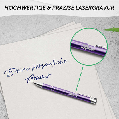 Kugelschreiber mit Gravur - Wunschname - Verschiedene Farben
