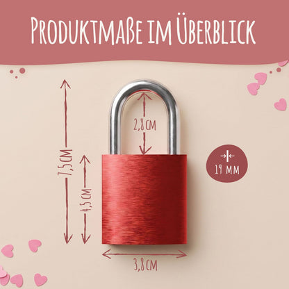 Liebesschloss in Grün mit Gravur