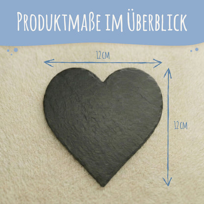 Bedrucktes Schieferherz - Paarfoto - Personalisiertes Geschenk