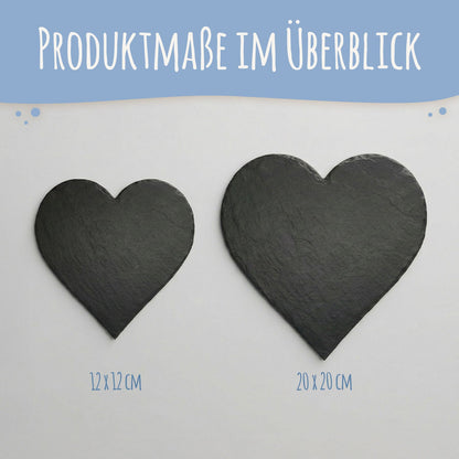 Bedrucktes Schieferherz - Wo alles begann - Personalisiertes Geschenk