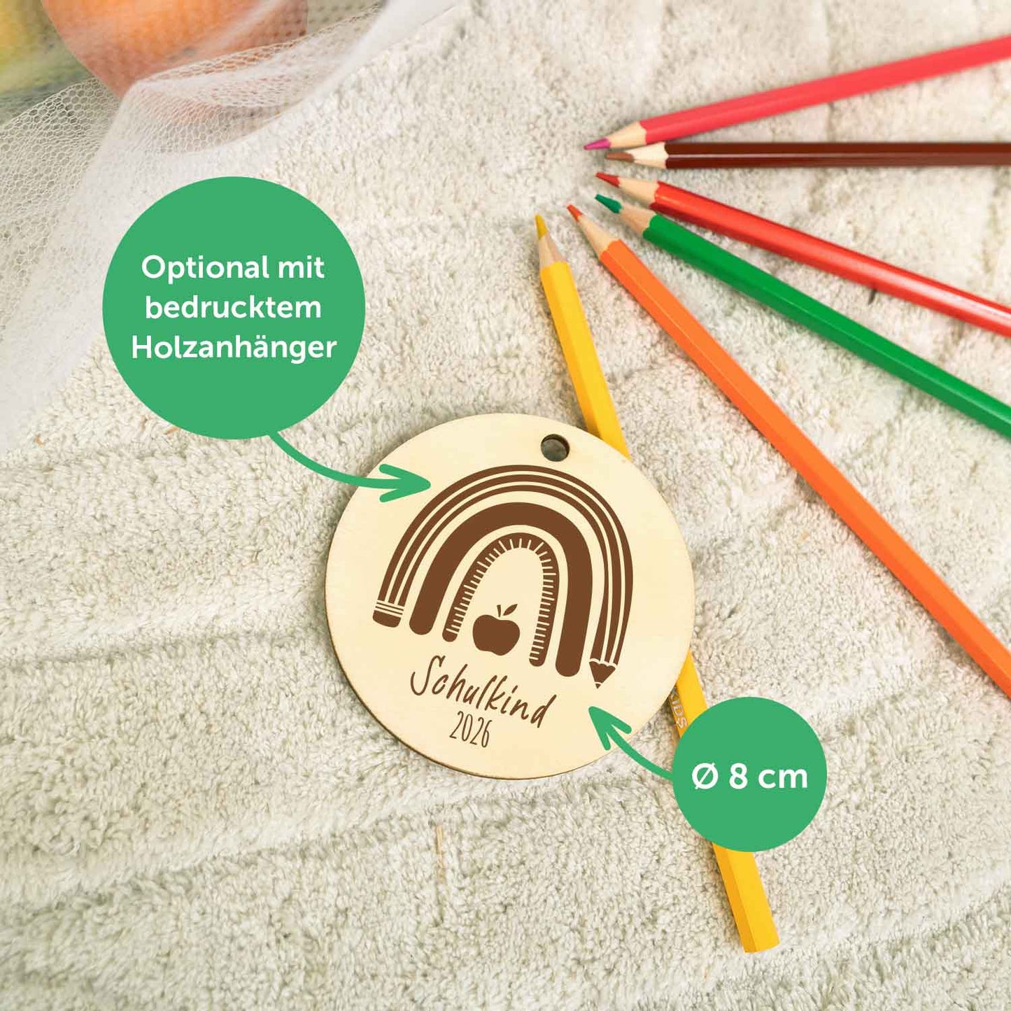 Bedruckte Schultüte mit Namen - Einhorn