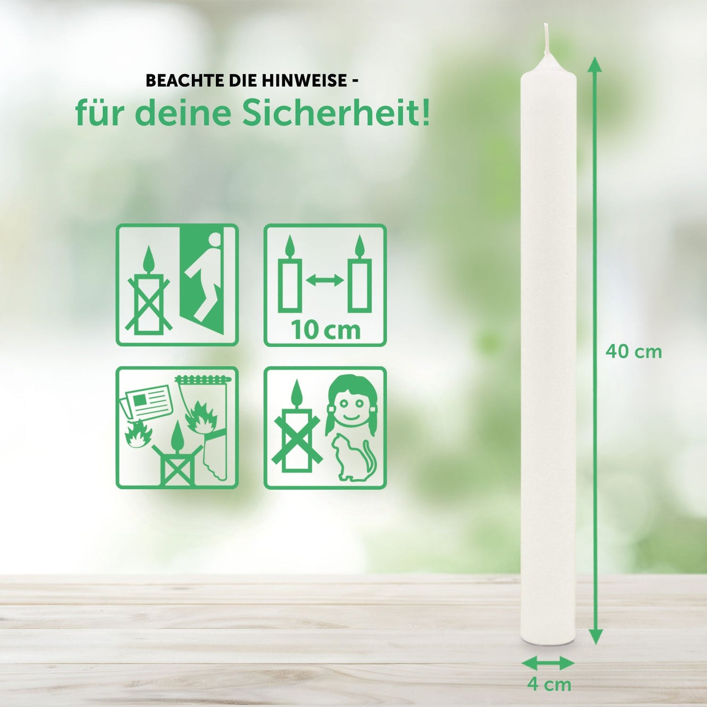Stabkerze "Arche Regenbogen"- Taufkerze mit Namen, Datum & Wunschtext