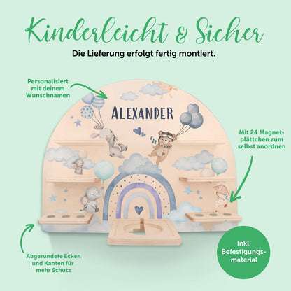 Toniebox Regal für Kinderzimmer - Ballon - Personalisiert mit Namen