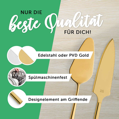 Tortenbesteck im Set - Pfeil - Mit persönlicher Gravur als Geschenk zur Hochzeit