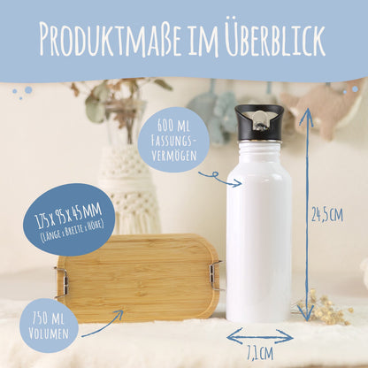 Bedruckte Brotdose & Trinkflasche im Set - Fussball