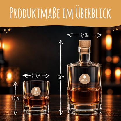 Leonardo Whiskygläser mit Gravur - "Heart to the ocean" im Set mit 0,5l Karaffe