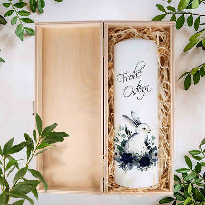 Große Kerze "Osterhase mit Blumen" zu Ostern
