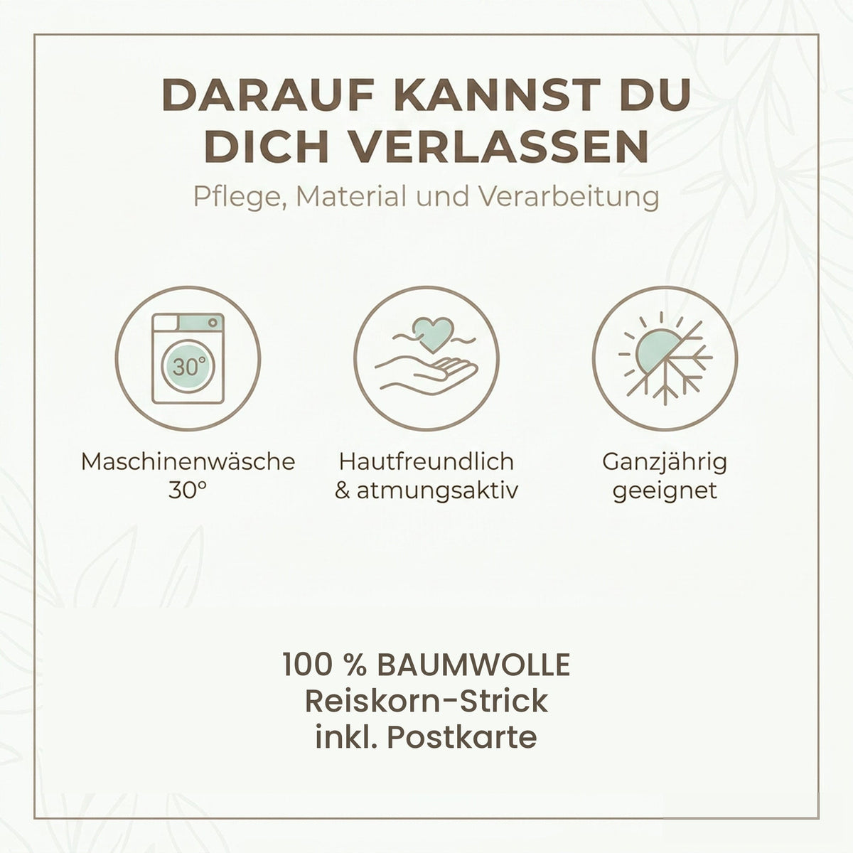Babydecke Reiskorn-Struktur "Heller Eukalyptus"