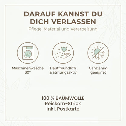 Babydecke Reiskorn-Struktur "Heller Eukalyptus"