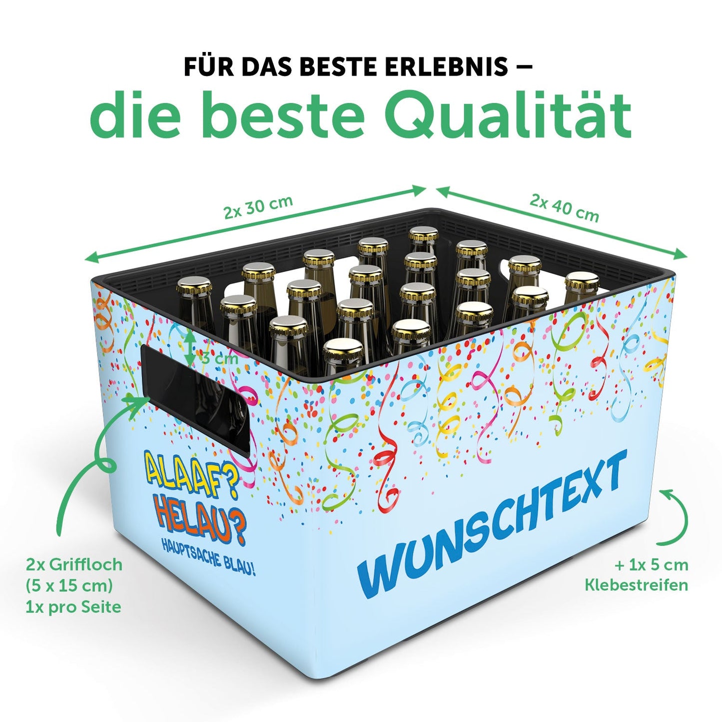 DIY Bierkasten Banderole mit 24 Deckelaufklebern - Karneval