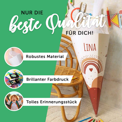 Bedruckte Schultüte mit Namen - Pferd