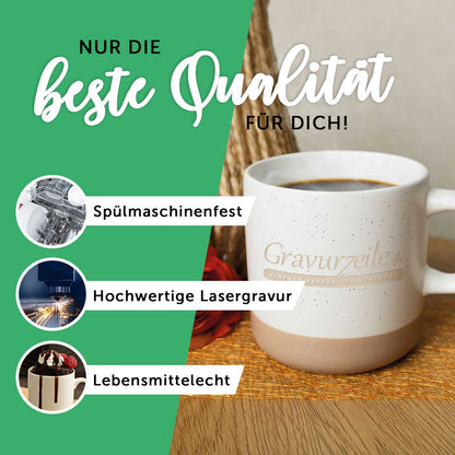 Gravierte Steingut Tasse - Weltbeste Mama
