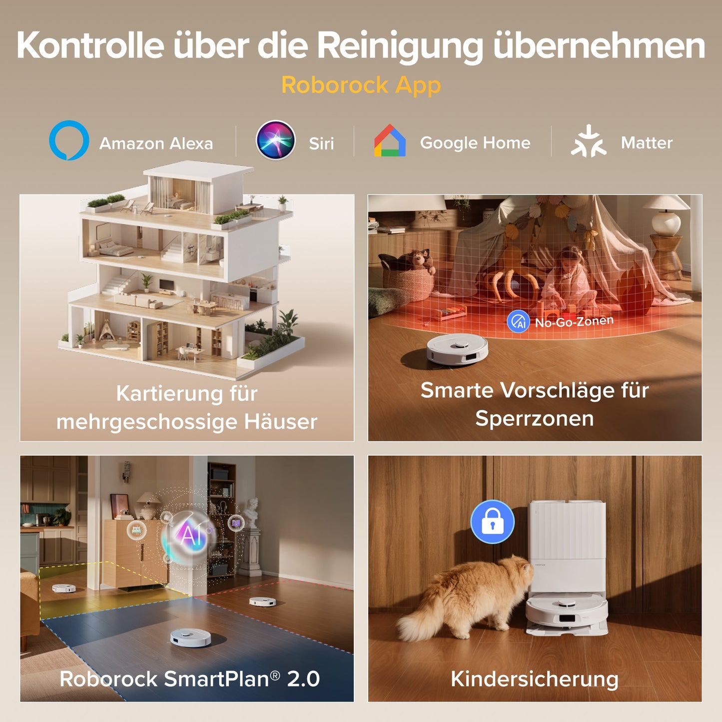 Roborock Qrevo S Pro Saug- und Wischroboter – Saugkraft von 18.500 Pa und Multifunktions-Dockingstation