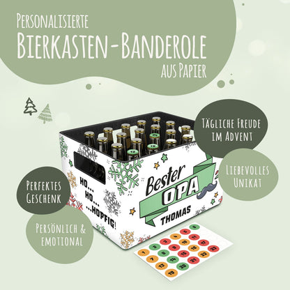 DIY Bierkasten Banderole mit 24 Deckelaufklebern - Bester Opa